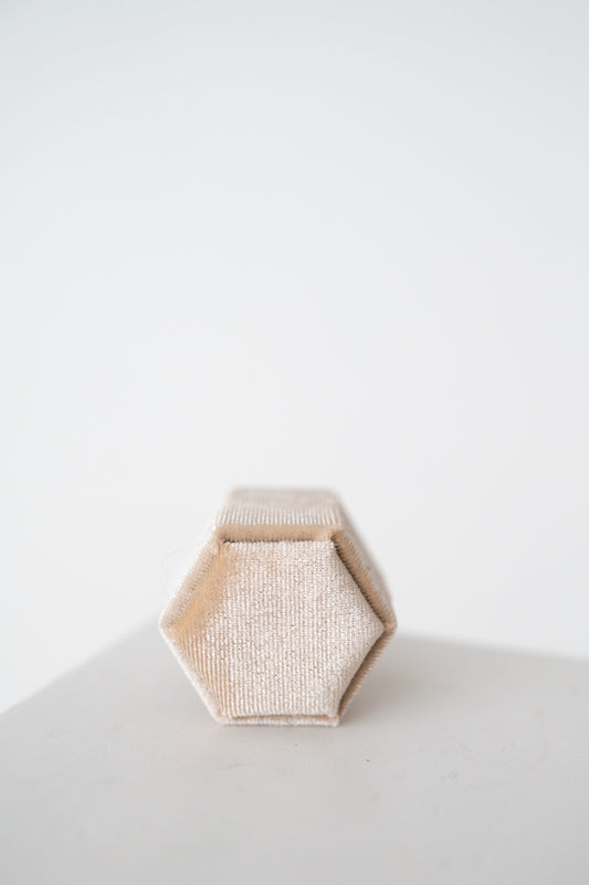 Beige Velvet Ring Box