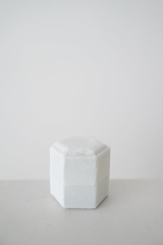White Velvet Ring Box